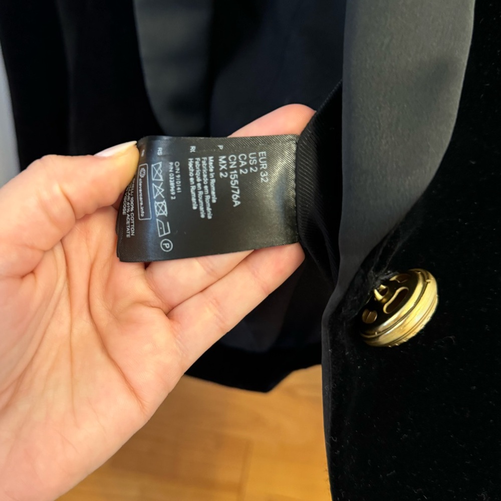 SOLD Balmain Blazer Black Velvet with Satin Lapel - Picture 3 of 5